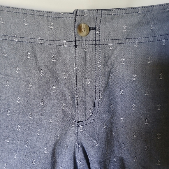 Columbia Womens Sportwear PFG Shorts Size 14 Collegiate Navy White Anchor Print - Picture 4 of 11